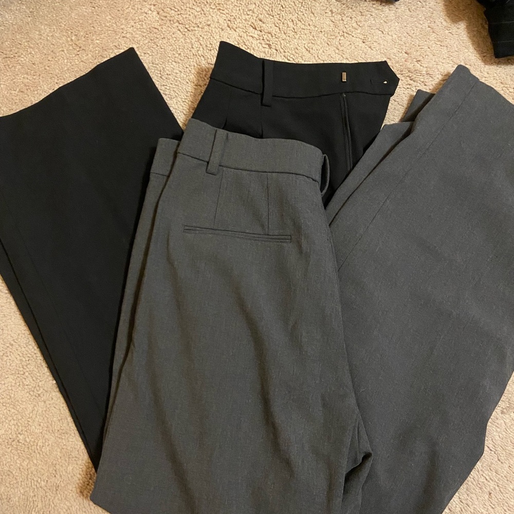 Uniqlo Women's Black and Gray Trousers Set